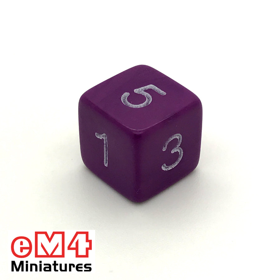 Opaque Purple D6 Poly Dice