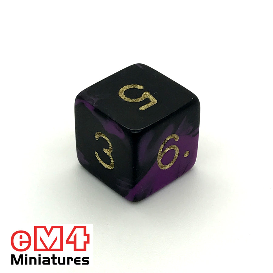 Oblivion Purple D6 Poly Dice