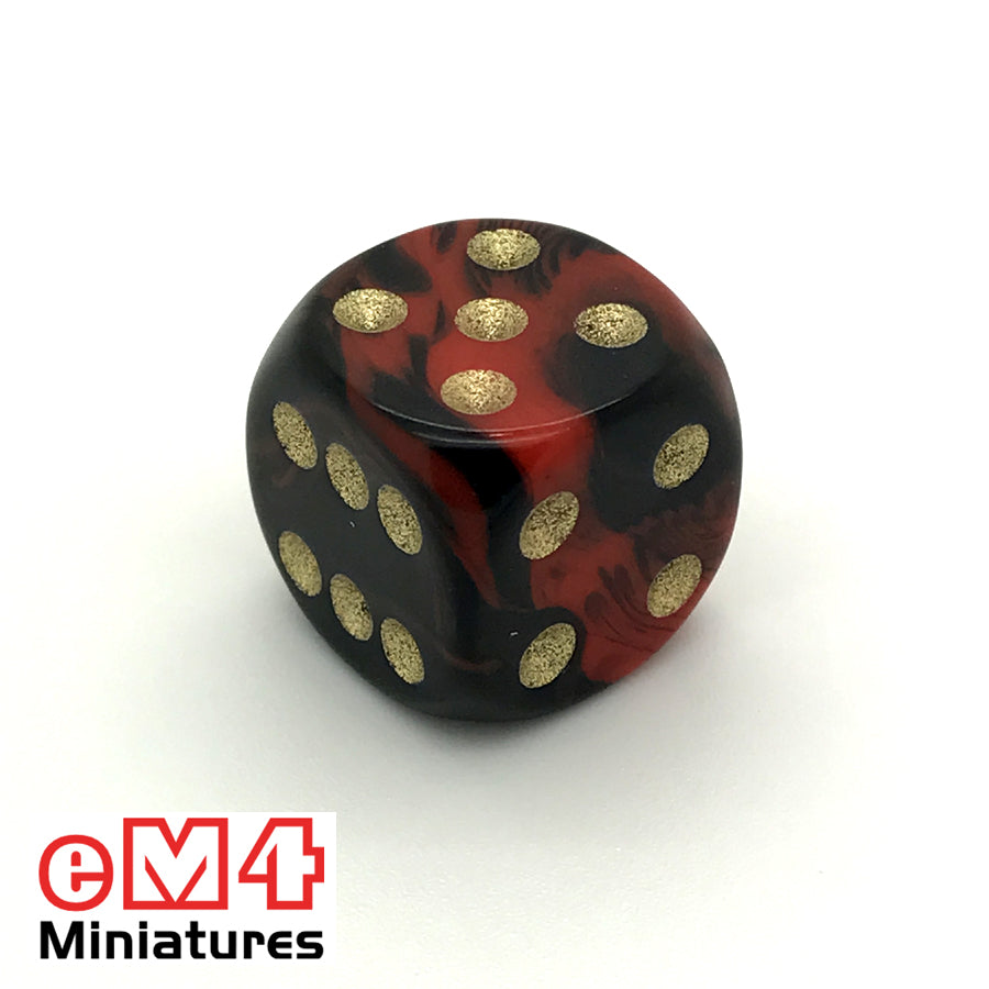 15mm D6 Oblivion Spot Dice - Red x 10