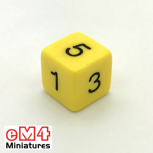 Opaque Yellow D6 Poly Dice