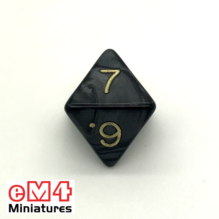 Pearl Black D8 Poly Dice