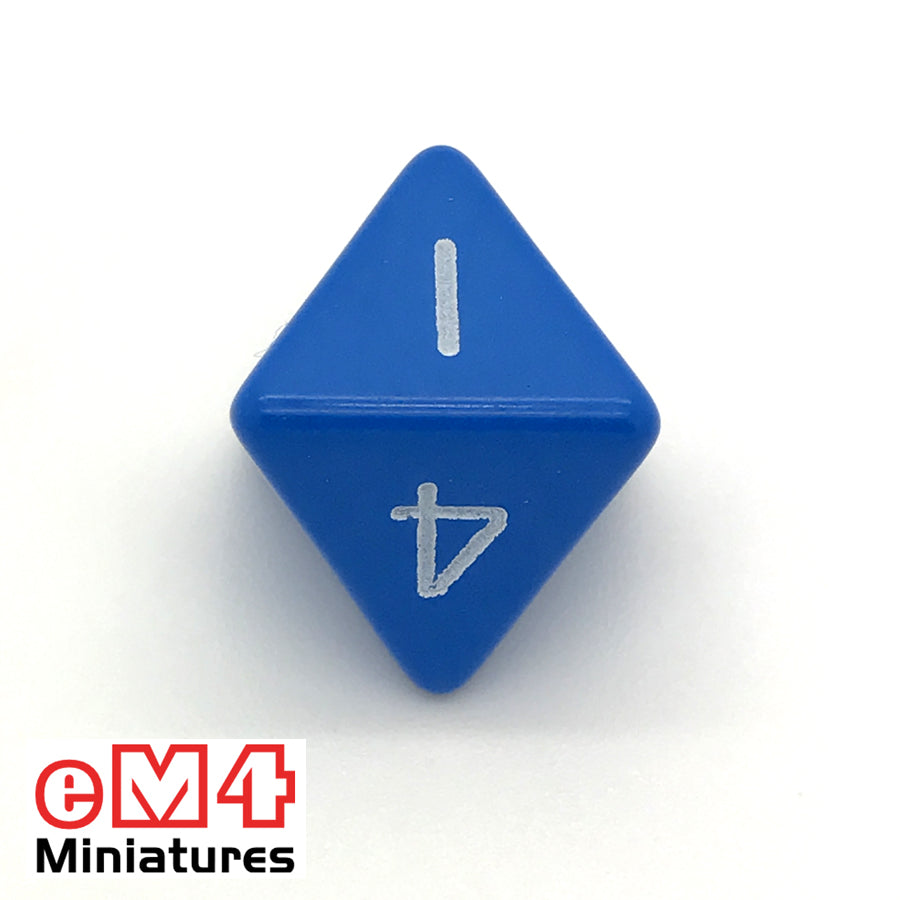 Opaque Blue D8 Poly Dice
