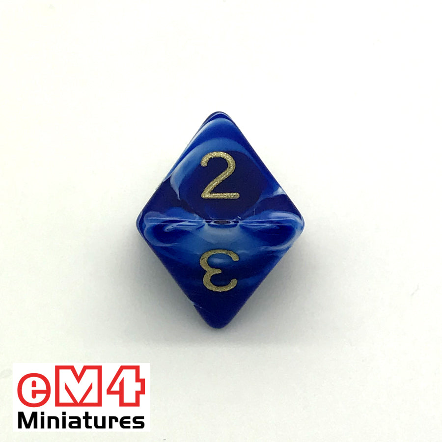 Marble Blue D8 Poly Dice