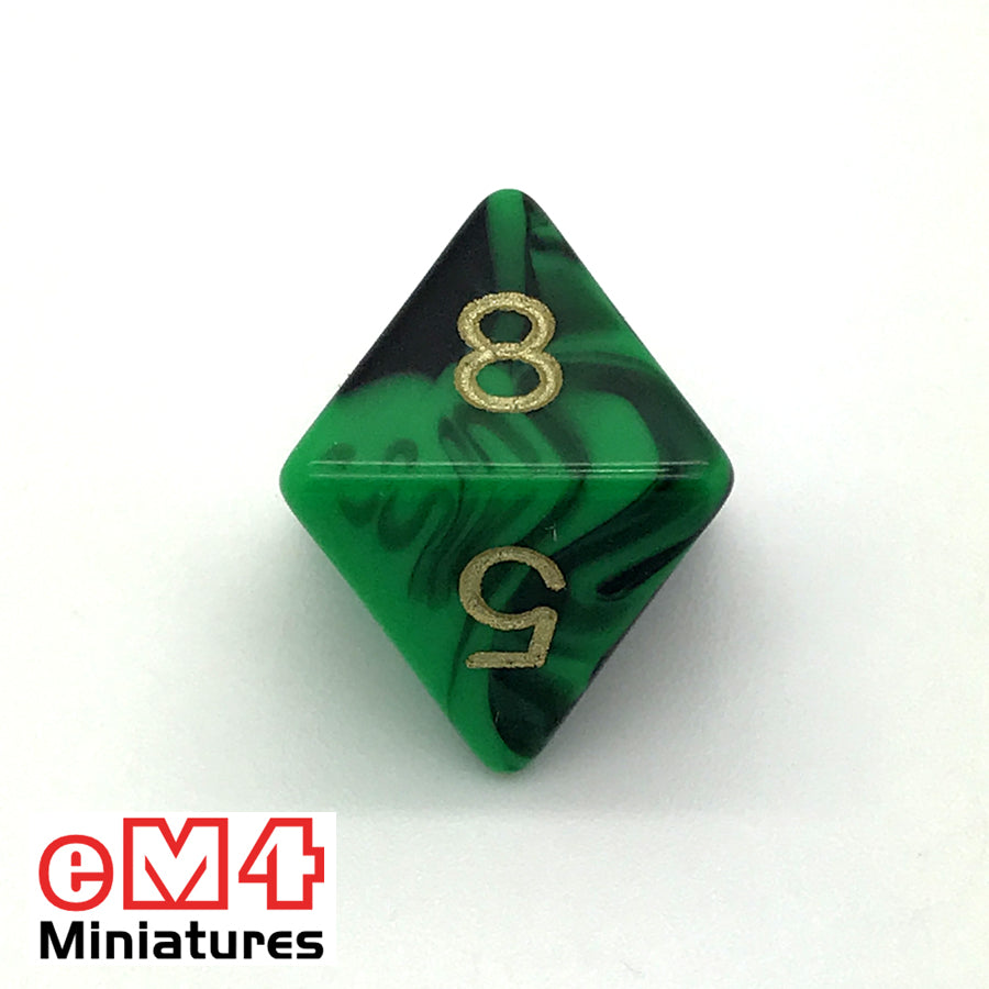 Oblivion Green D8 Poly Dice