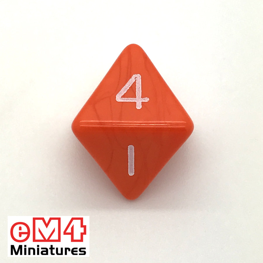 Opaque Orange D8 Poly Dice