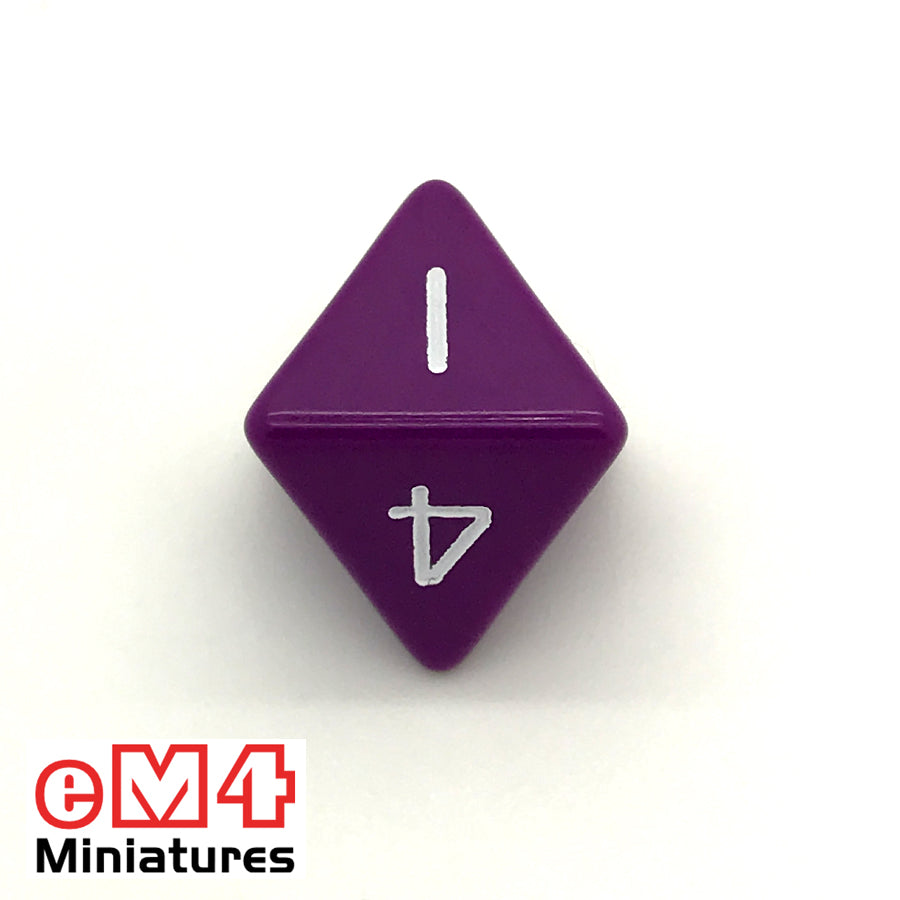 Opaque Purple D8 Poly Dice