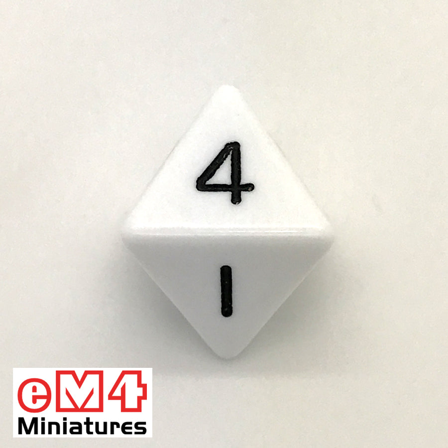 Opaque White D8 Poly Dice
