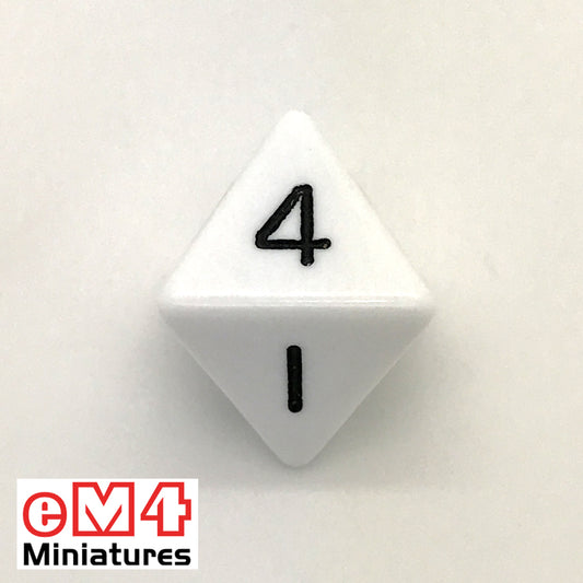 Opaque White D8 Poly Dice