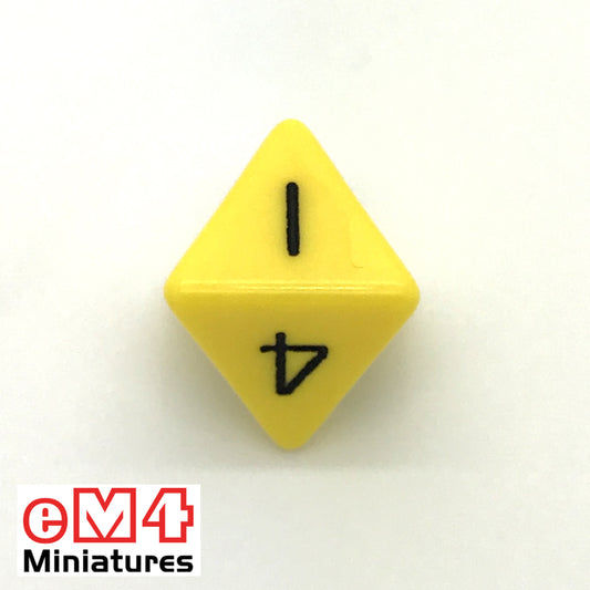Opaque Yellow D8 Poly Dice