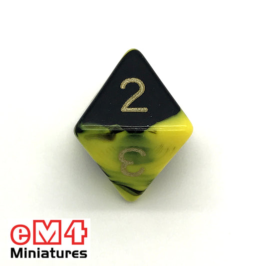 Oblivion Yellow D8 Poly Dice