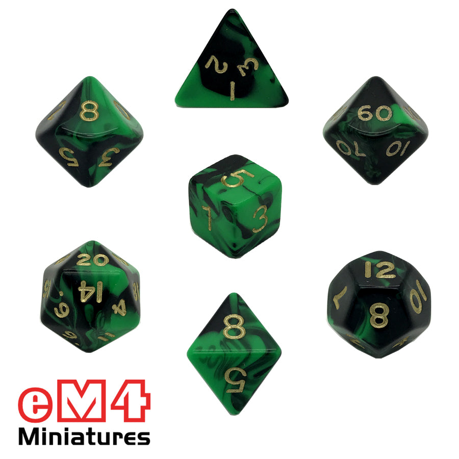 Oblivion Green 7 Dice Poly Set