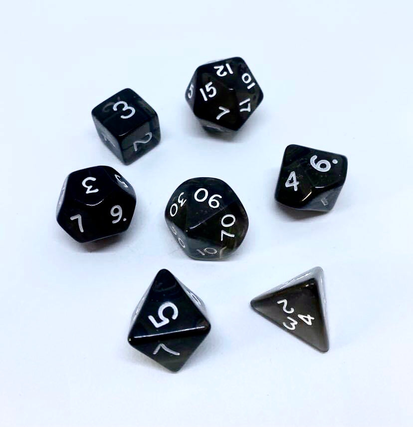 Gem Black - Smoke 7 Poly Dice Set