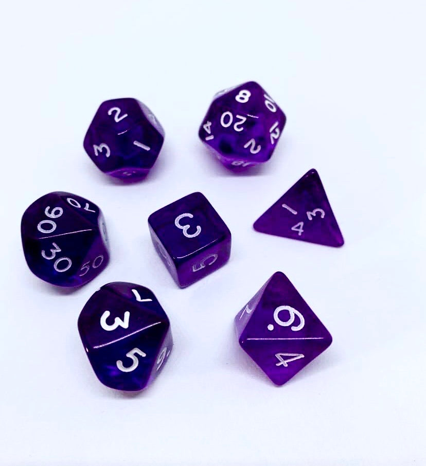 Gem Purple 7 Poly Dice Set