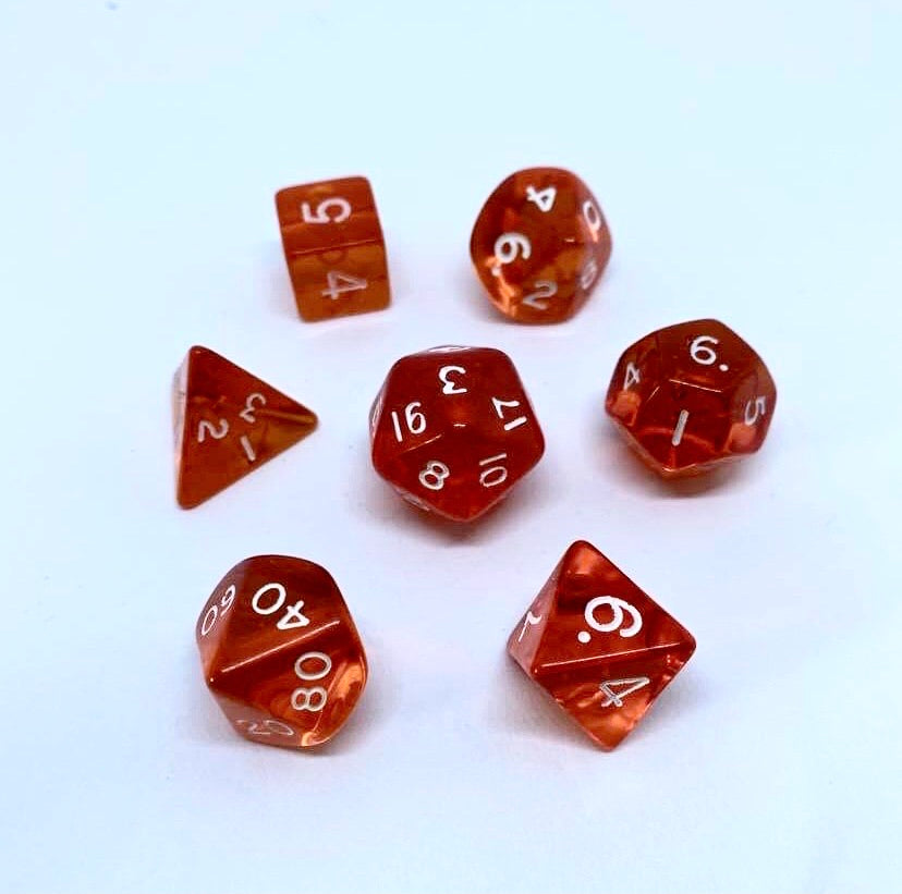 Gem Orange 7 Poly Dice Set