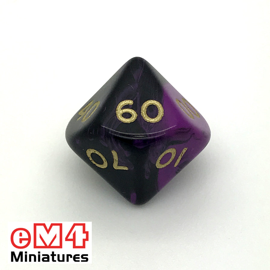 Oblivion Purple D10 (00-90) Poly Dice