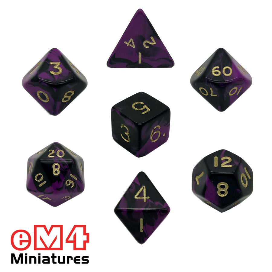 Oblivion Purple 7 Dice Poly Set
