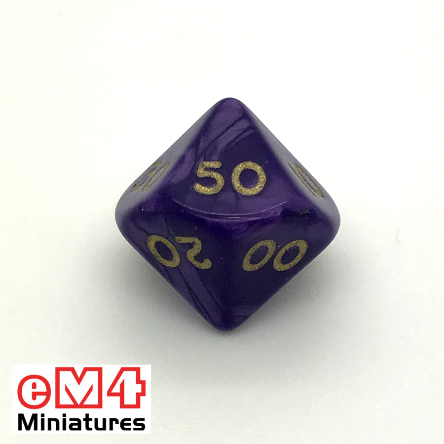 Pearl Purple D10 (00-90) Poly Dice