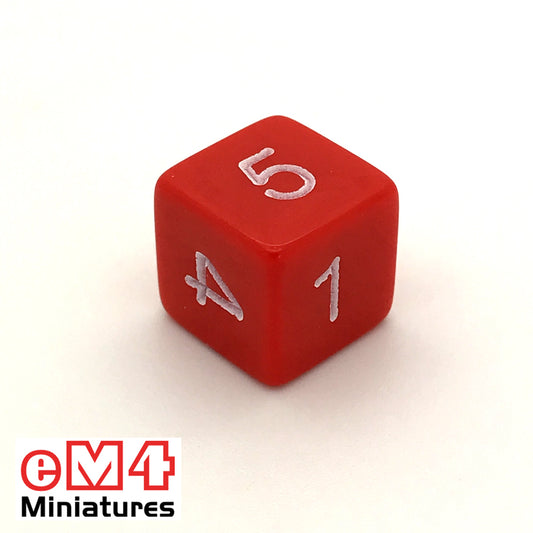 Opaque Red D6 Poly Dice