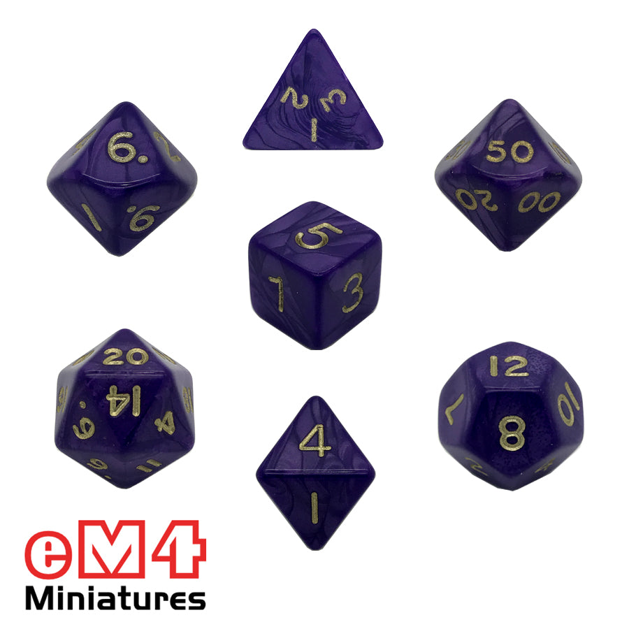 Pearl Purple 7 Dice Poly Set