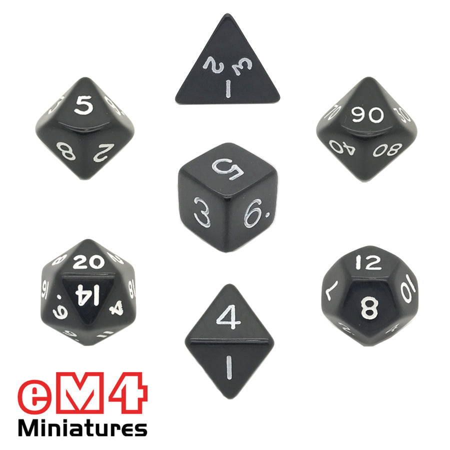 Opaque Black Poly Dice