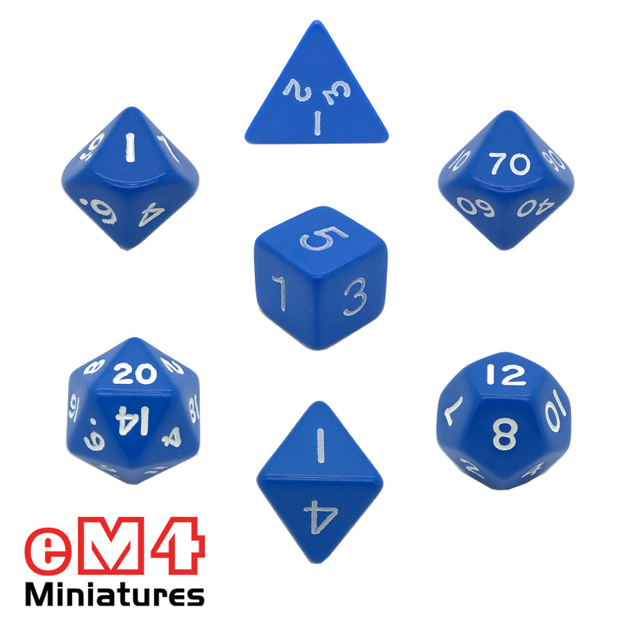 Opaque Blue 7 Dice Poly Set