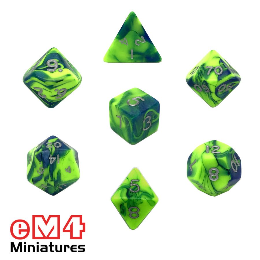 Toxic Slime 7 Dice Poly Set