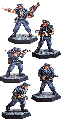 Swat Team Trooper with Assault Rifle, Ready - Miniature