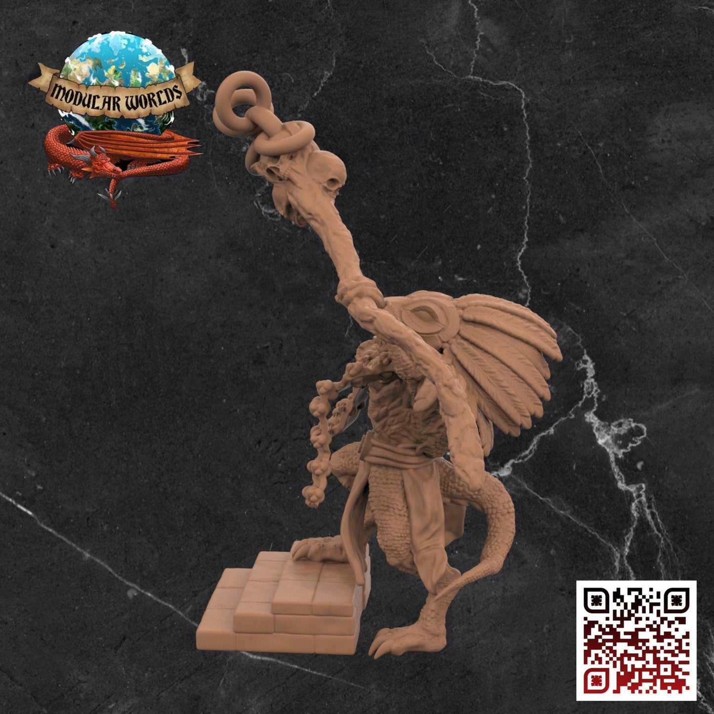 Lizardfolk Shaman: Tabletop Gaming Miniature (Resin 3D Print)