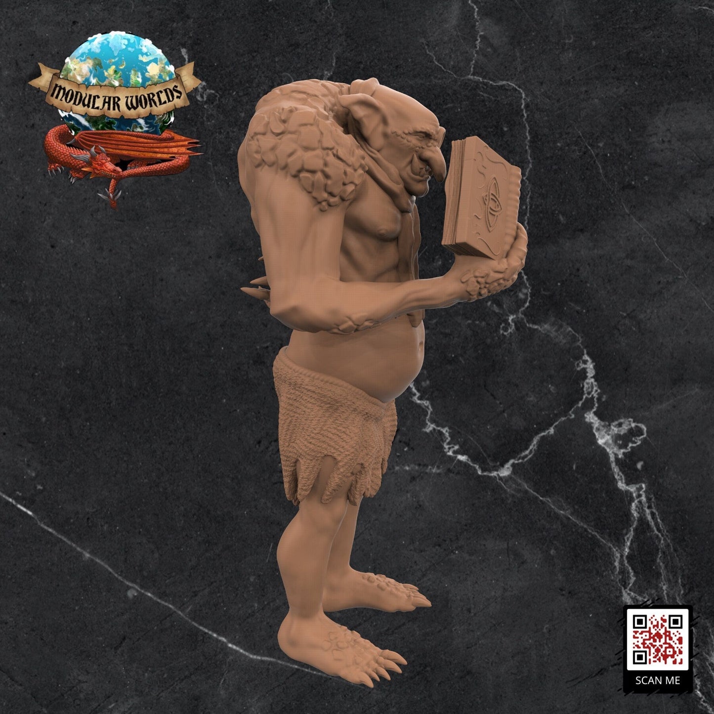 Troll Academist: Tabletop Gaming Miniature (Resin 3D Print)