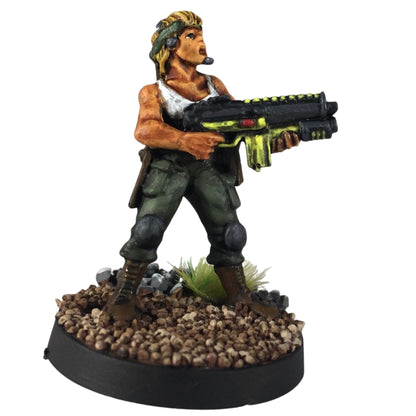 Female Trooper with Singlet Headband armed with a Military Assault Rifle