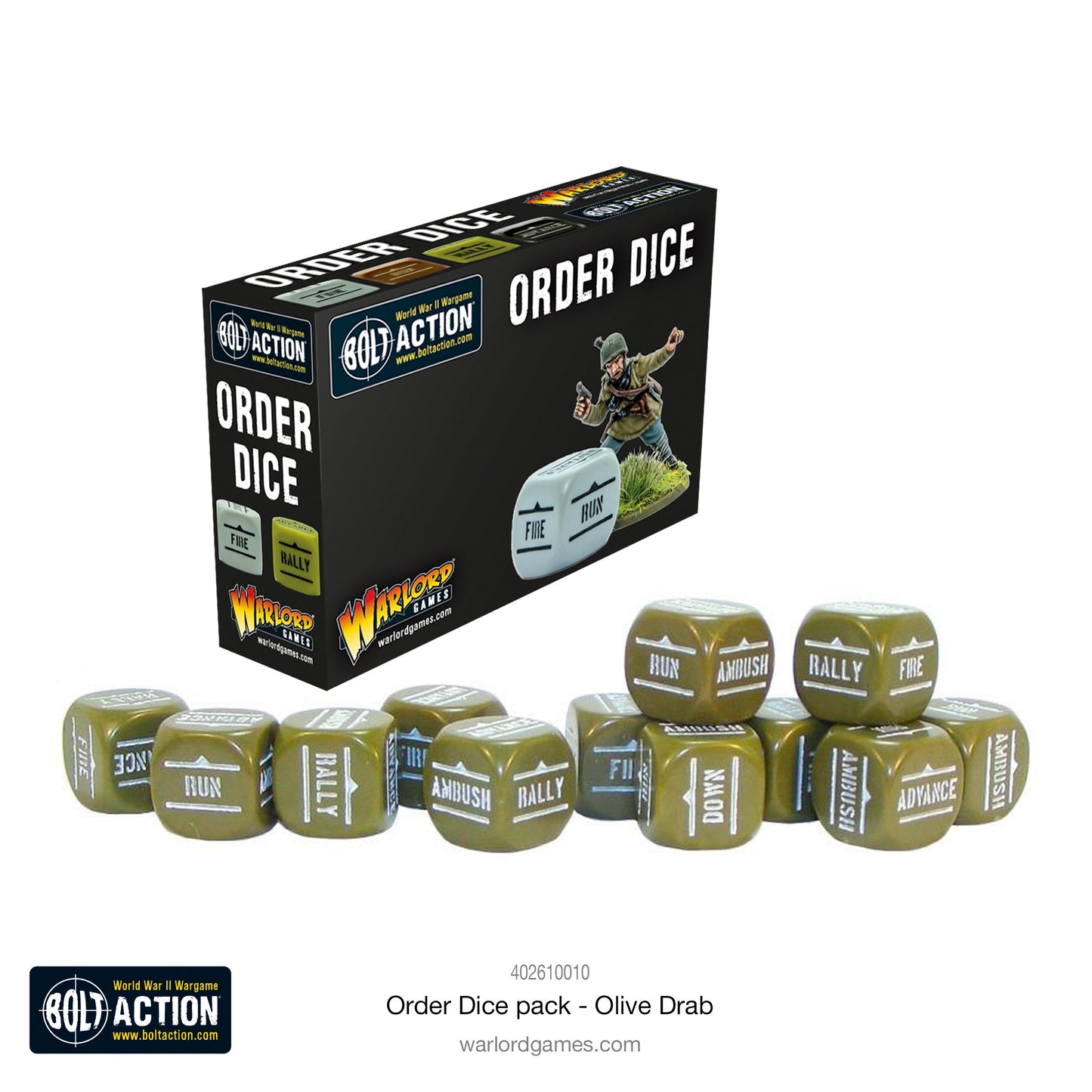 Bolt Action: Orders Dice pack - Olive Drab