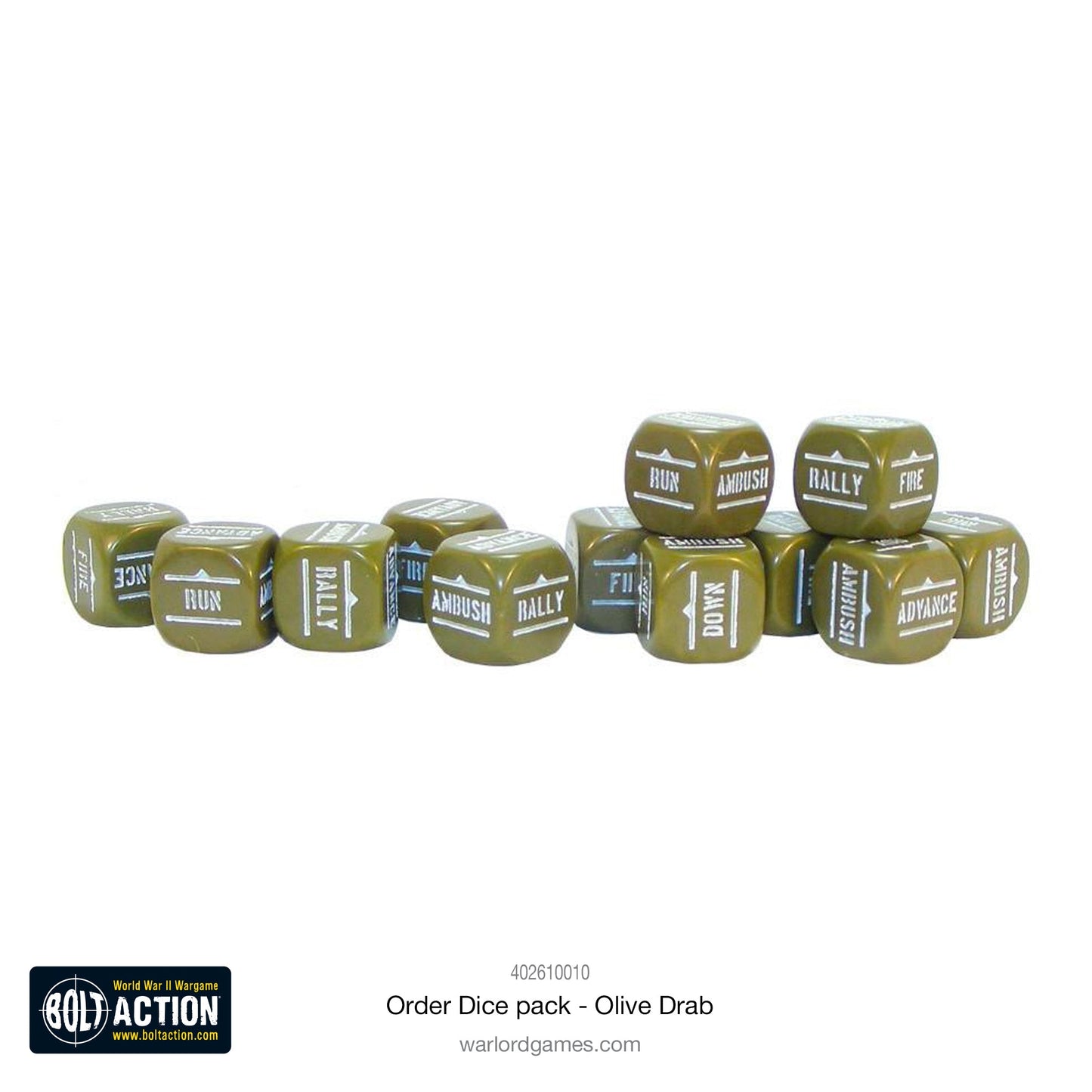 Bolt Action: Orders Dice pack - Olive Drab