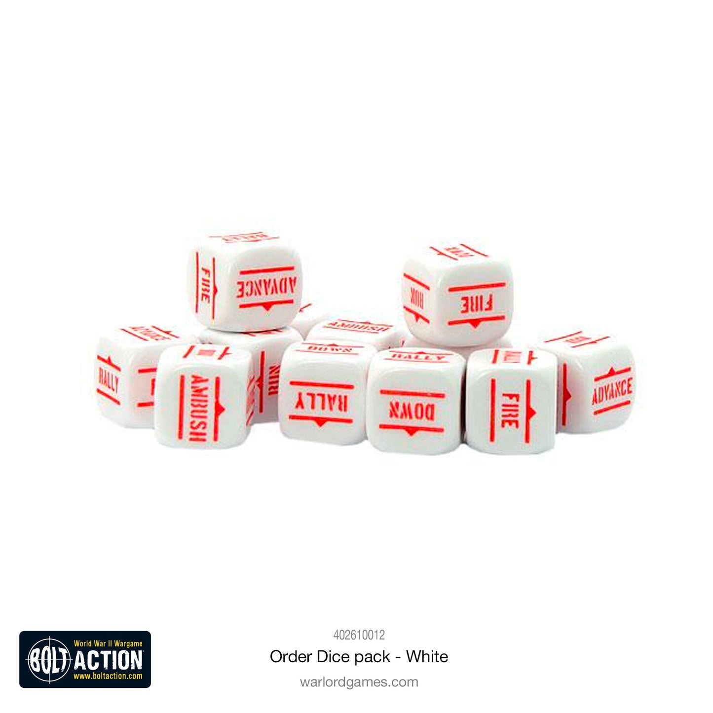 Bolt Action: Orders Dice pack - White