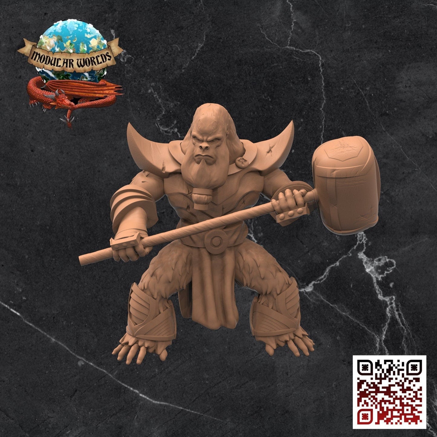 Apefolk Brawler: Tabletop Gaming Miniature (Resin 3D Print)