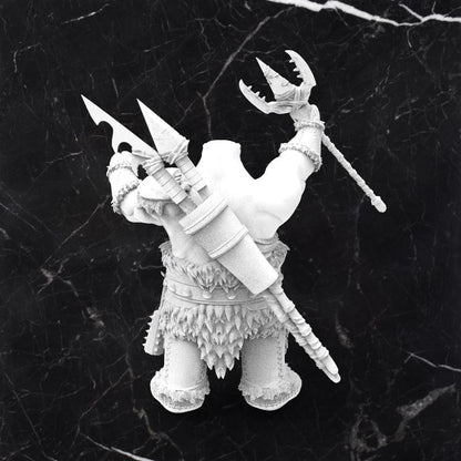 Walrusfolk Chieftain: Tabletop Gaming Miniature (Resin 3D Print)