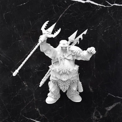 Walrusfolk Chieftain: Tabletop Gaming Miniature (Resin 3D Print)