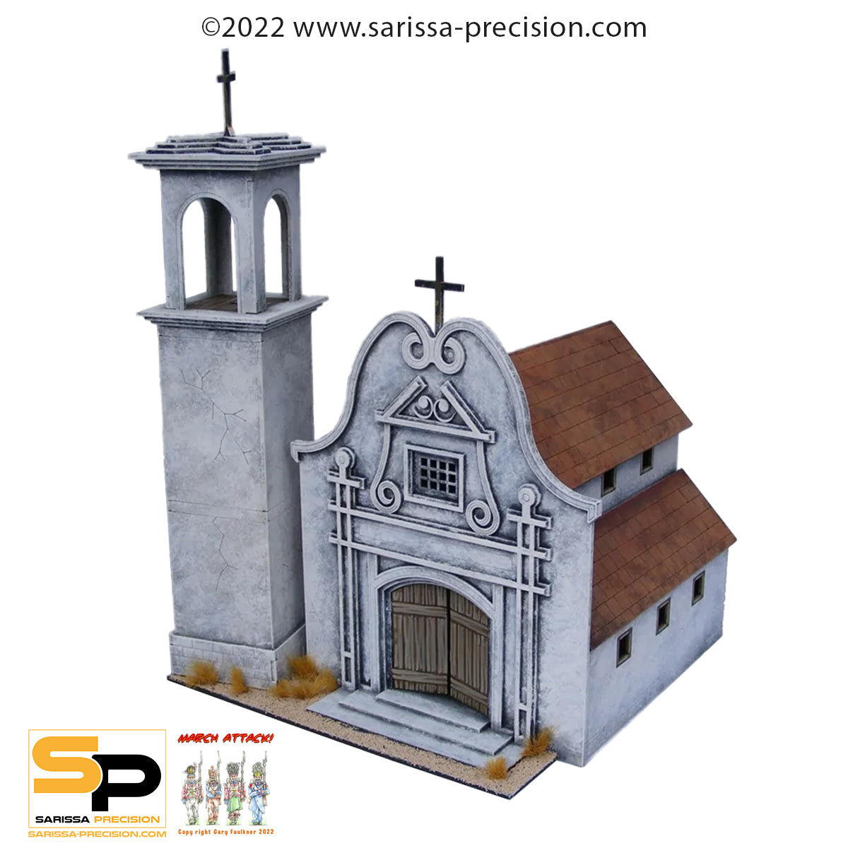 Adobe Mexican Church #2 - Wild West MDF Scenery