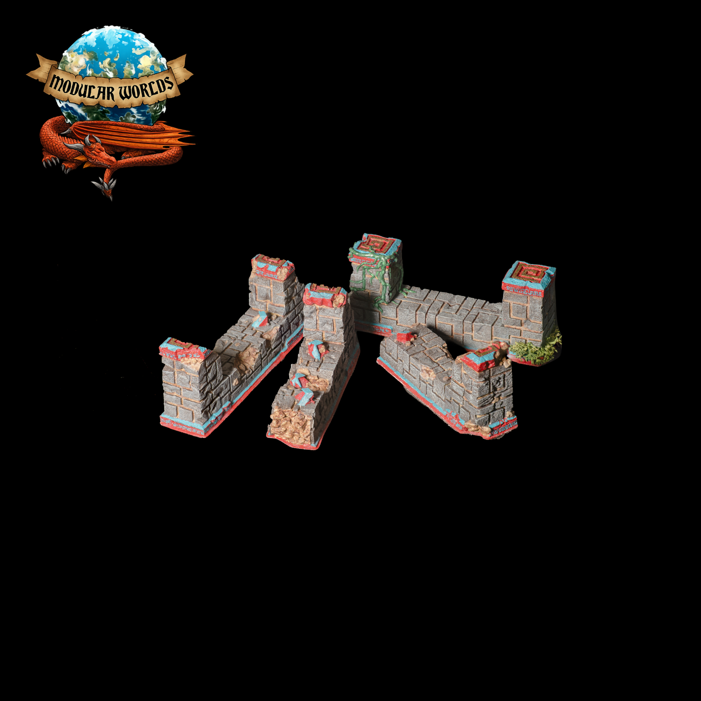 Aztec Ruined Walls (Set of 4)