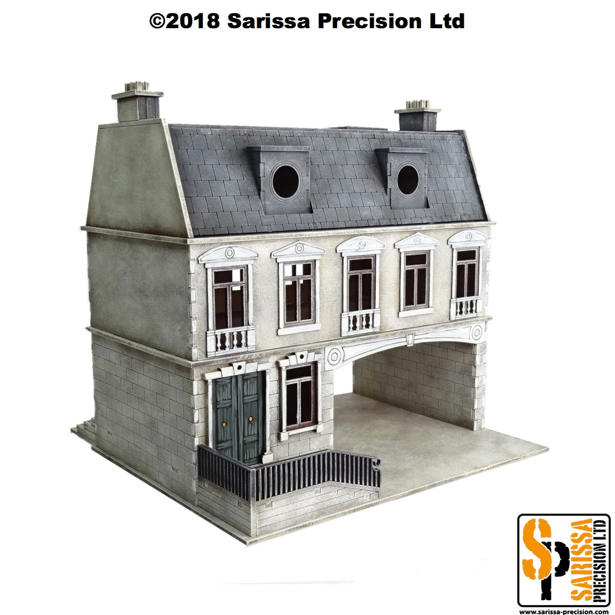 European Townhouse with Archway and Dormer - World War Europe MDF Scenery