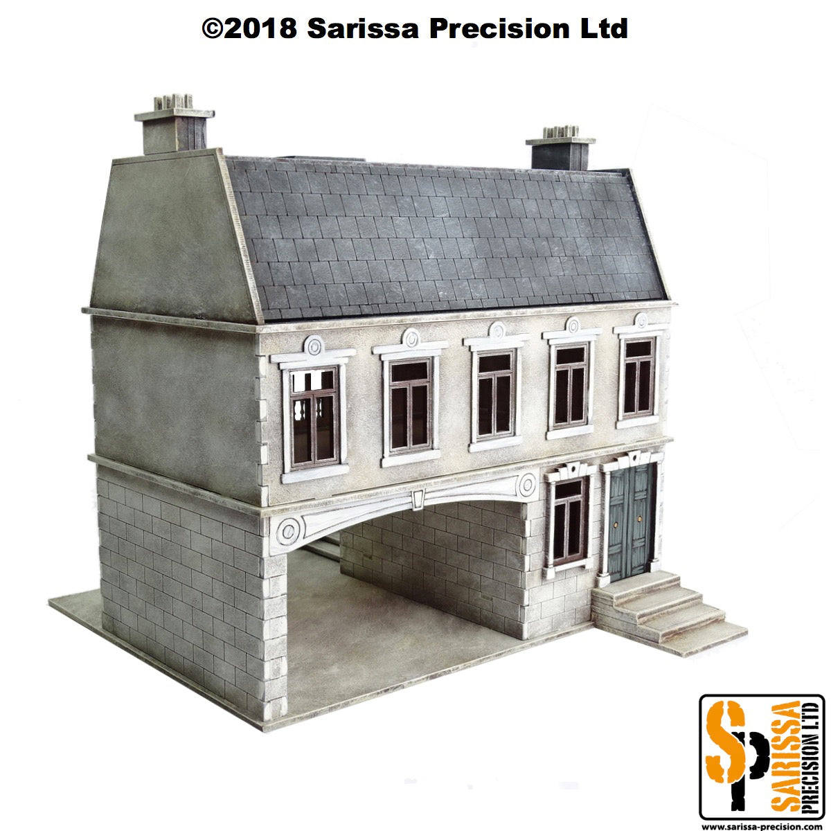 European Townhouse with Archway and Dormer - World War Europe MDF Scenery