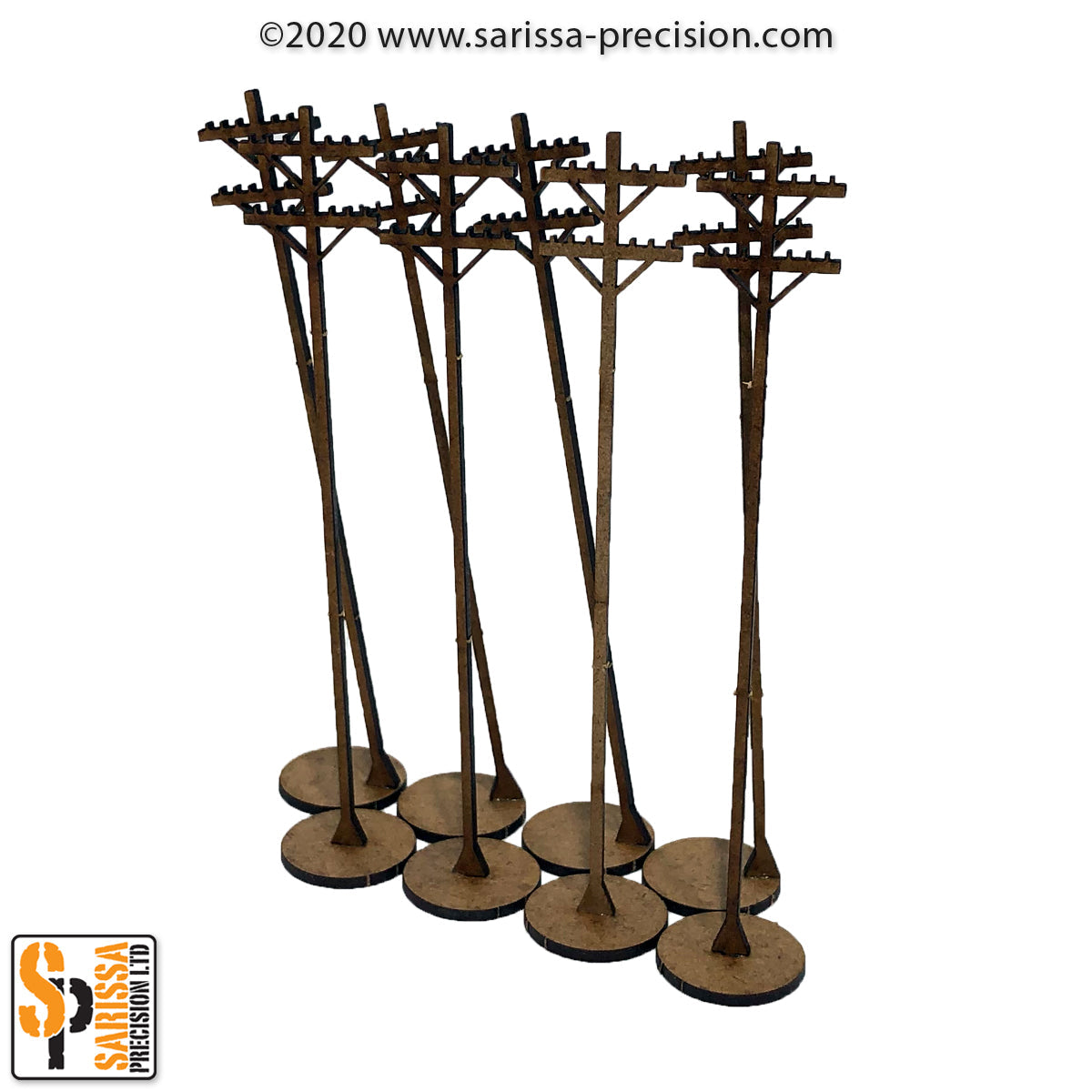 Telegraph Pole Set (28mm) - Wild West MDF Scenery