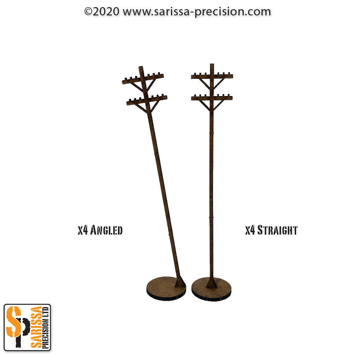 Telegraph Pole Set (28mm) - Wild West MDF Scenery