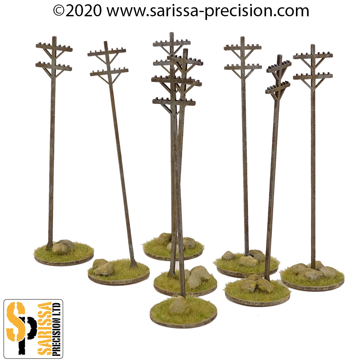 Telegraph Pole Set (28mm) - Wild West MDF Scenery