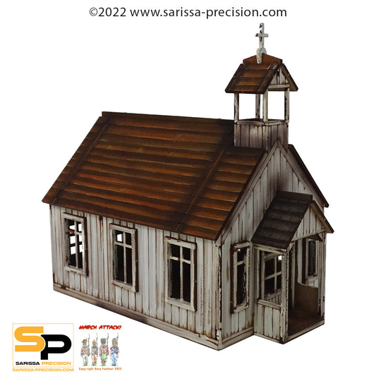 Old West Church/Schoolhouse II - Wild West MDF Scenery