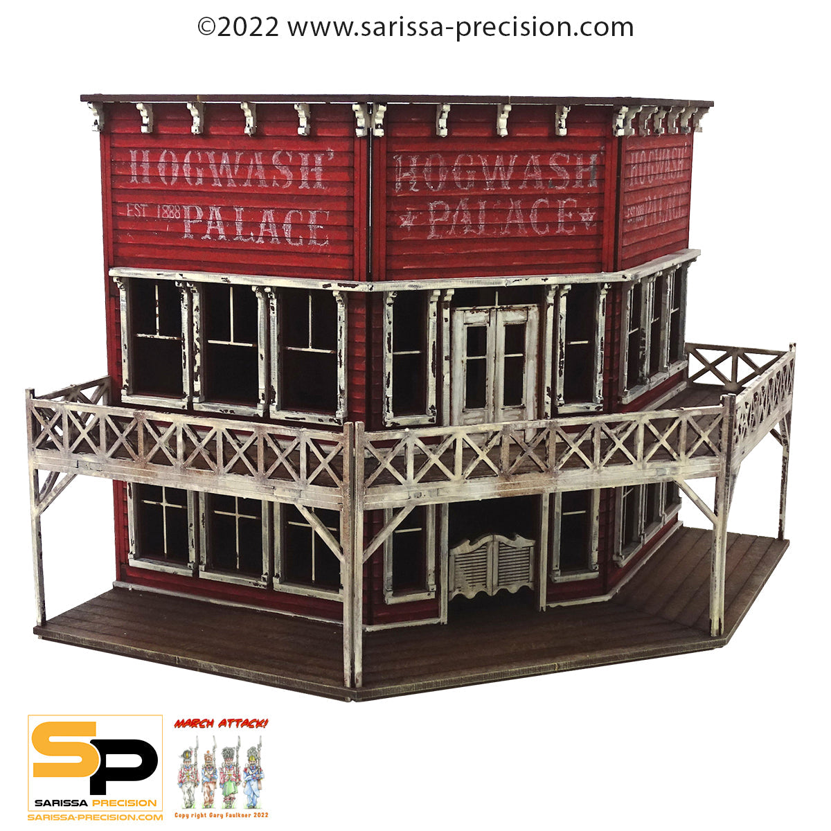 Old West Corner Saloon/Hotel II - Wild West MDF Scenery