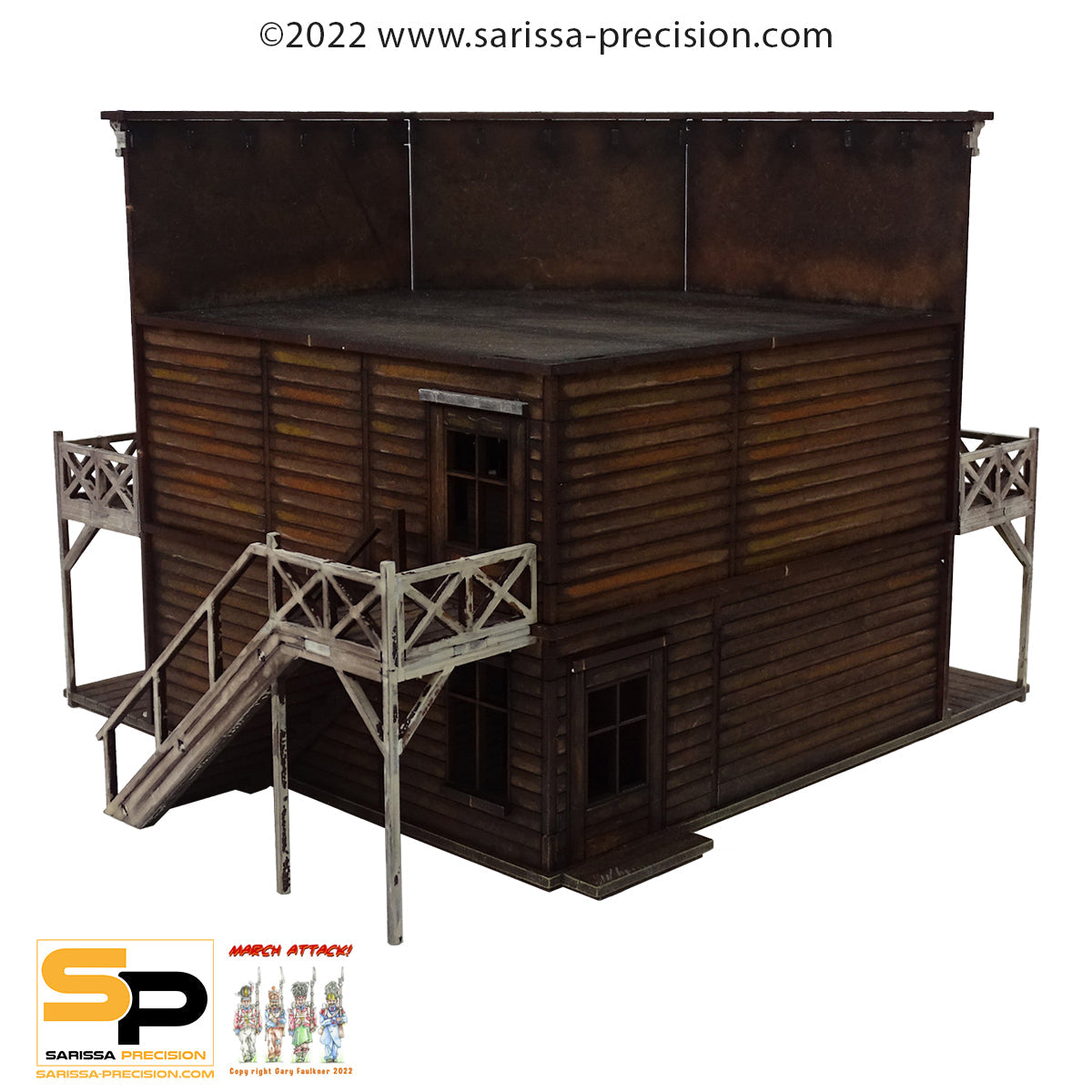 Old West Corner Saloon/Hotel II - Wild West MDF Scenery