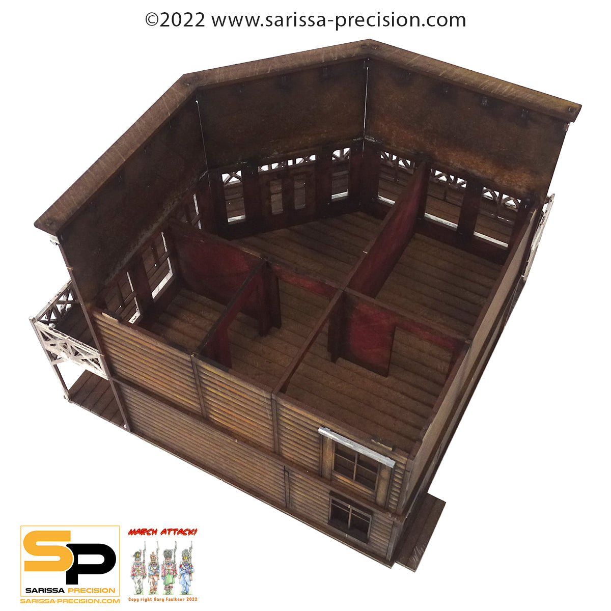 Old West Corner Saloon/Hotel II - Wild West MDF Scenery