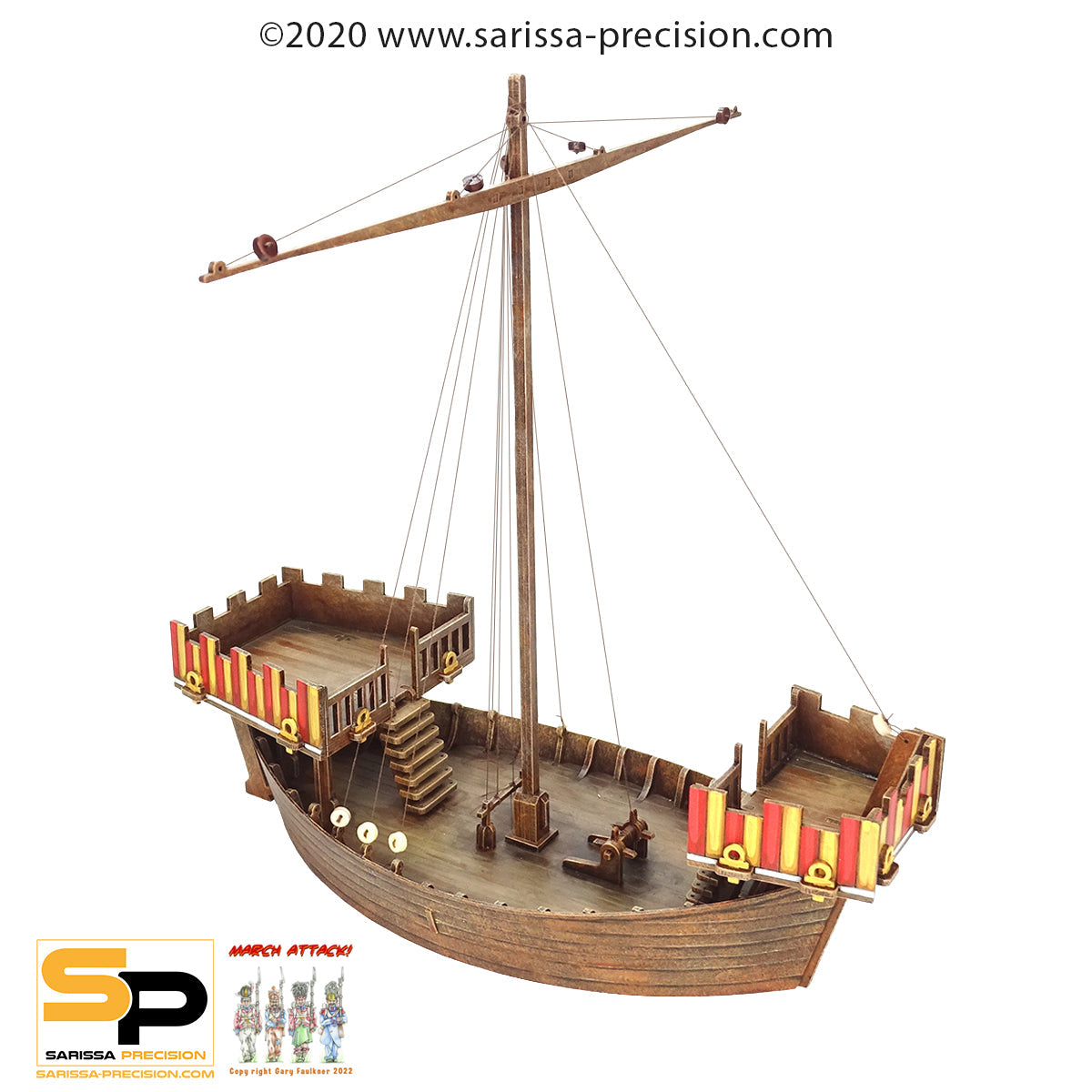 Medieval Cog Sailing Ship - Medieval MDF Scenery