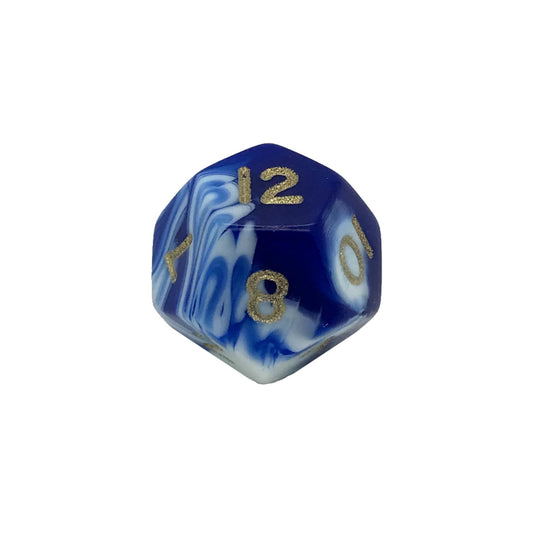 Marble Blue D12 Poly Dice