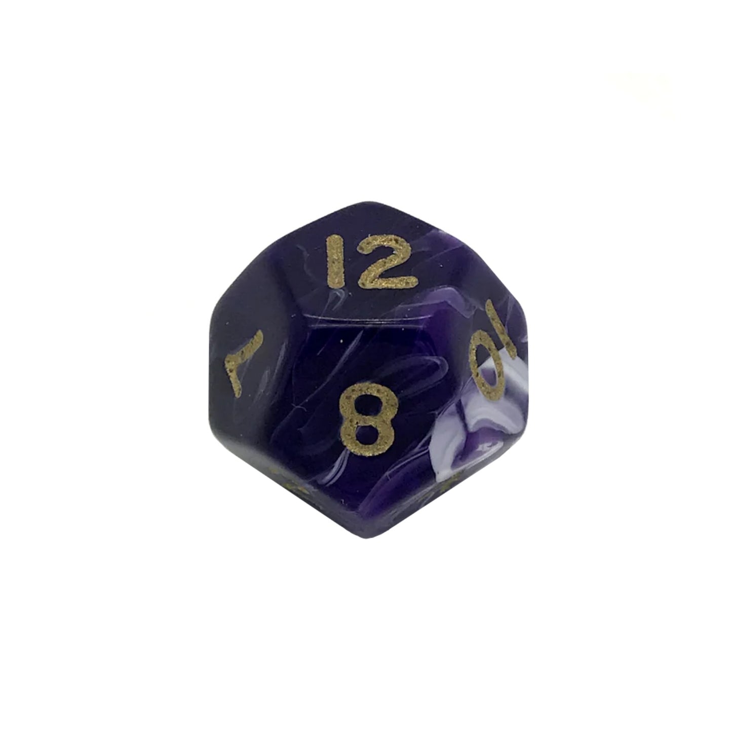 Marble Purple D12 Poly Dice